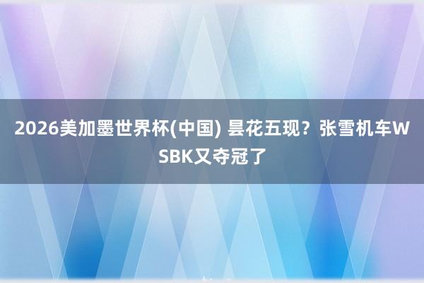 2026美加墨世界杯(中國) 曇花五現(xiàn)？張雪機(jī)車WSBK又奪冠了