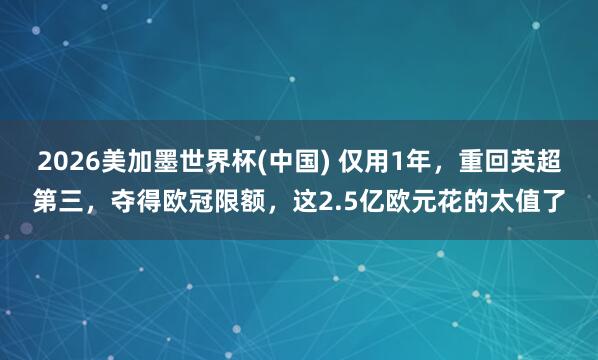 2026美加墨世界杯(中國) 僅用1年，重回英超第三，奪得歐冠限額，這2.5億歐元花的太值了