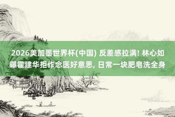 2026美加墨世界杯(中國) 反差感拉滿! 林心如曝霍建華拒作念醫好意思， 日常一塊肥皂洗全身