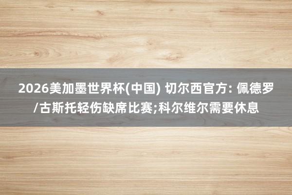2026美加墨世界杯(中國(guó)) 切爾西官方: 佩德羅/古斯托輕傷缺席比賽;科爾維爾需要休息