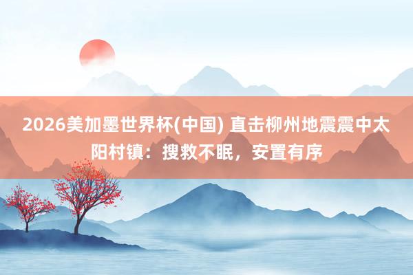 2026美加墨世界杯(中國) 直擊柳州地震震中太陽村鎮：搜救不眠，安置有序