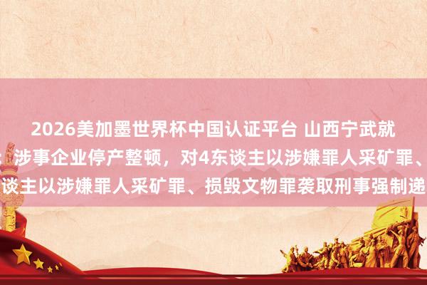2026美加墨世界杯中國(guó)認(rèn)證平臺(tái) 山西寧武就神達(dá)朝凱煤業(yè)問(wèn)題通報(bào)：涉事企業(yè)停產(chǎn)整頓，對(duì)4東談主以涉嫌罪人采礦罪、損毀文物罪襲取刑事強(qiáng)制遞次