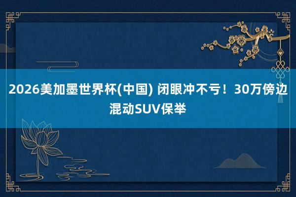 2026美加墨世界杯(中國) 閉眼沖不虧！30萬傍邊混動SUV保舉