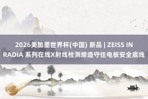 2026美加墨世界杯(中國(guó)) 新品 | ZEISS INRADIA 系列在線X射線檢測(cè)締造守住電板安全底線