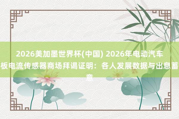 2026美加墨世界杯(中國) 2026年電動汽車電板電流傳感器商場拜謁證明：各人發(fā)展數(shù)據(jù)與出息蓄意
