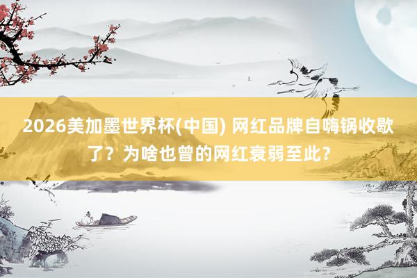 2026美加墨世界杯(中國) 網紅品牌自嗨鍋收歇了？為啥也曾的網紅衰弱至此？