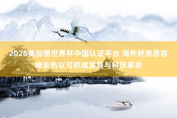 2026美加墨世界杯中國認證平臺 海外好意思容峰會熱議可抓續發展與科技革命