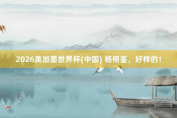 2026美加墨世界杯(中國(guó)) 楊栩鑒，好樣的！