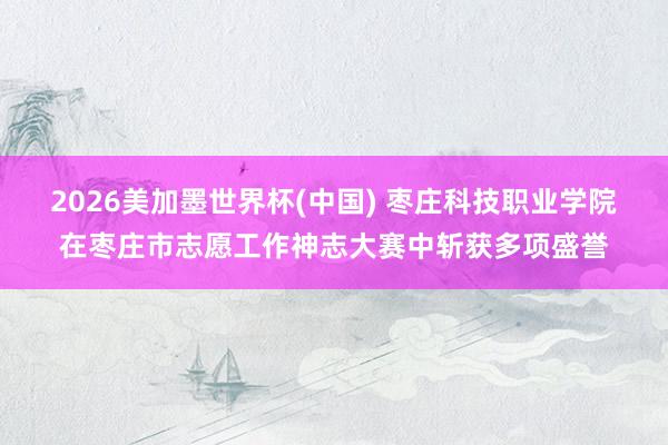 2026美加墨世界杯(中國(guó)) 棗莊科技職業(yè)學(xué)院在棗莊市志愿工作神志大賽中斬獲多項(xiàng)盛譽(yù)