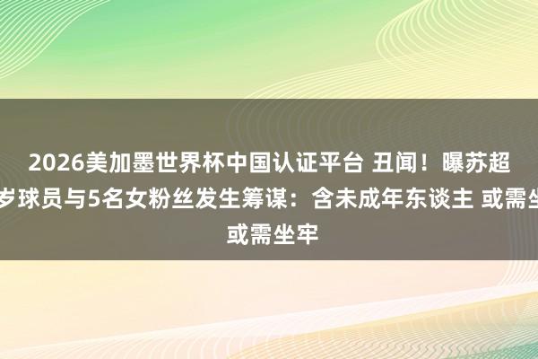2026美加墨世界杯中國認證平臺 丑聞!曝蘇超20歲球員與5名女粉絲發生籌謀:含未成年東談主 或需坐牢