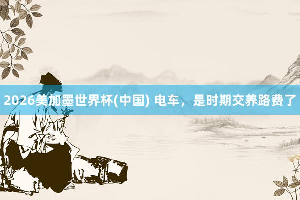 2026美加墨世界杯(中國) 電車，是時期交養路費了