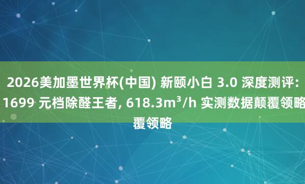 2026美加墨世界杯(中國) 新頤小白 3.0 深度測評: 