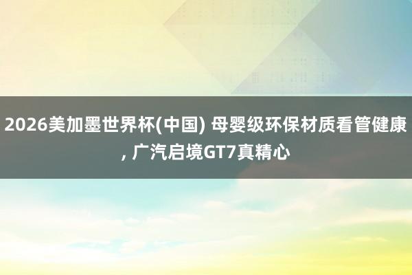2026美加墨世界杯(中國(guó)) 母嬰級(jí)環(huán)保材質(zhì)看管健康， 廣汽啟境GT7真精心