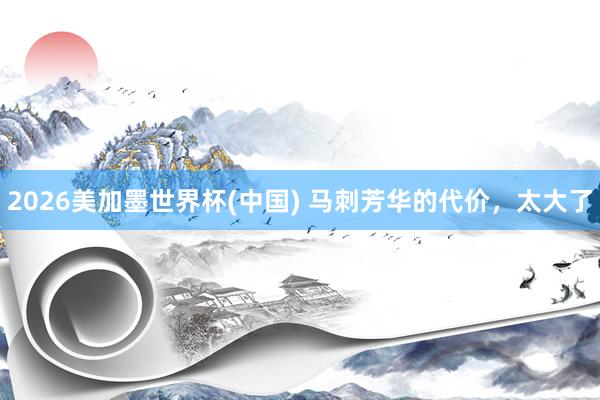 2026美加墨世界杯(中國) 馬刺芳華的代價，太大了